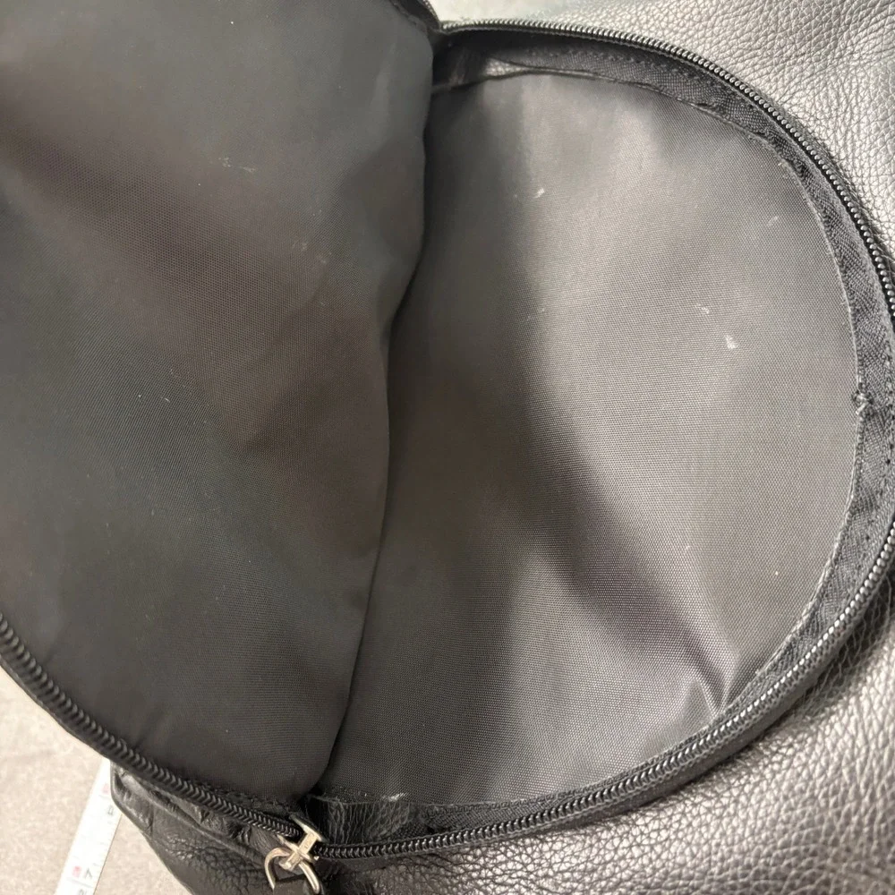 J.G. Hook Womens Mini‎ Backpack Small Black Pebbled Leather Buckle Flap Strap